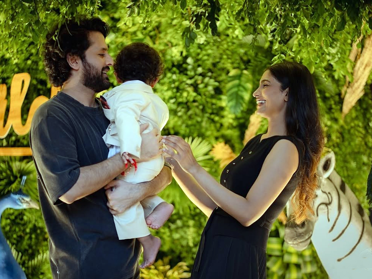 Tollywood Hero Nithiin son 1st birthday celebrations geos viral photos7