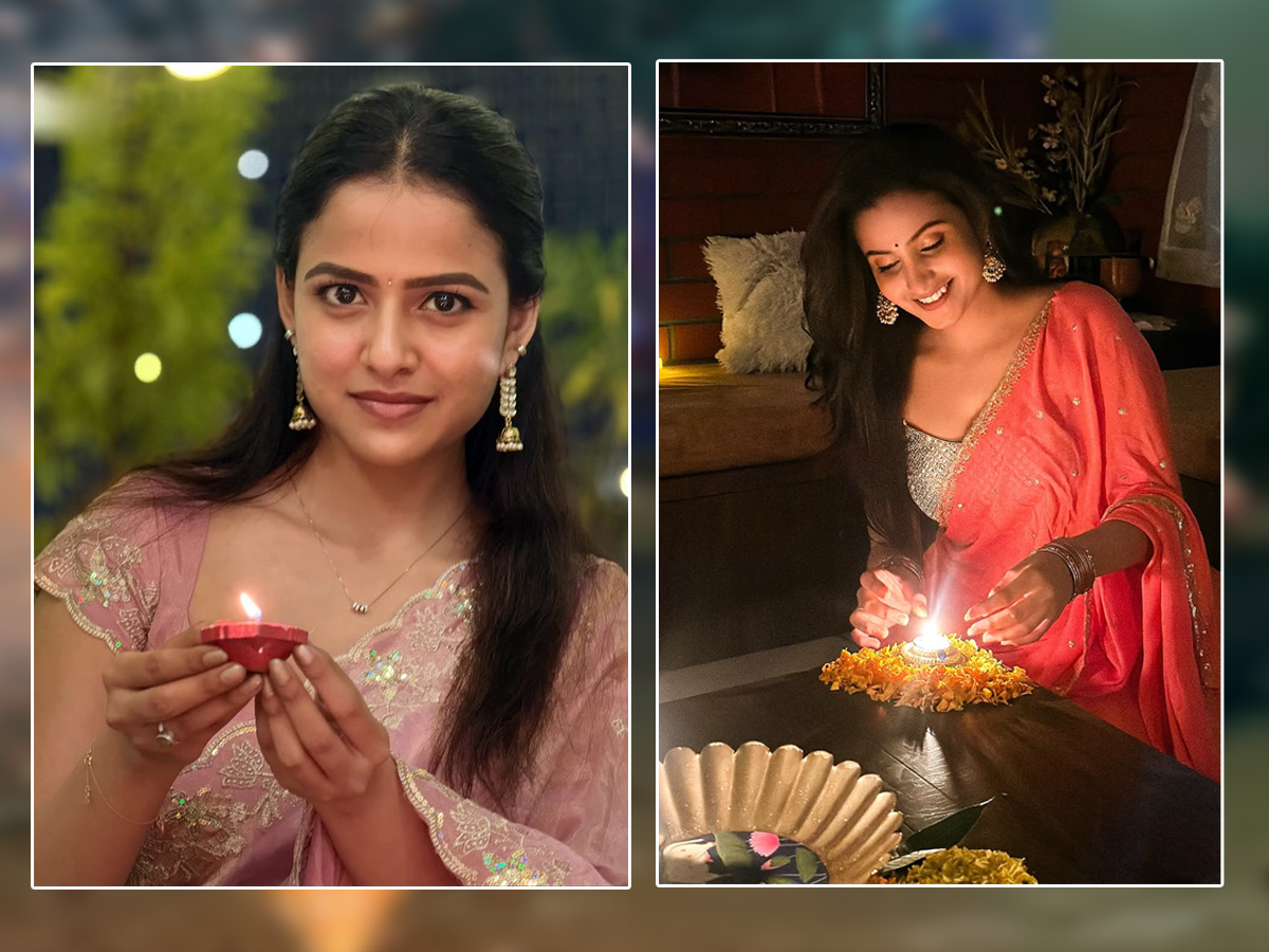 Baby movie heroine Vaishnavi Chaitanya, Deepika Pilli during Diwali celebrations.. Photos1