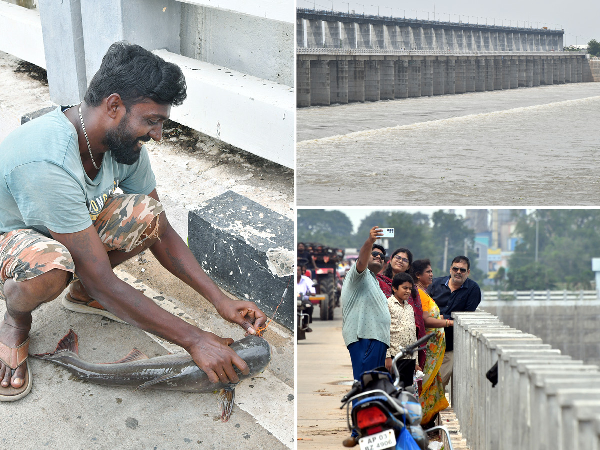 Huge Water Flow In Penna River Nellore barrage1