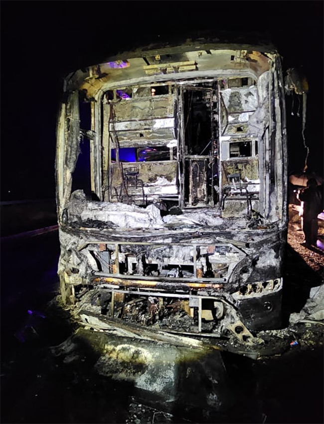 Kurnool Travels Bus FIRE Incident Photos8