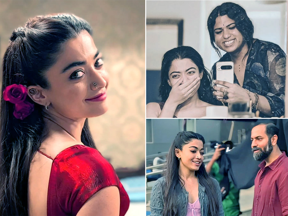 Actress Rashmika Mandanna At Thama Movie Working Stills HD1