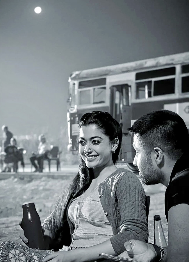 Actress Rashmika Mandanna At Thama Movie Working Stills HD13