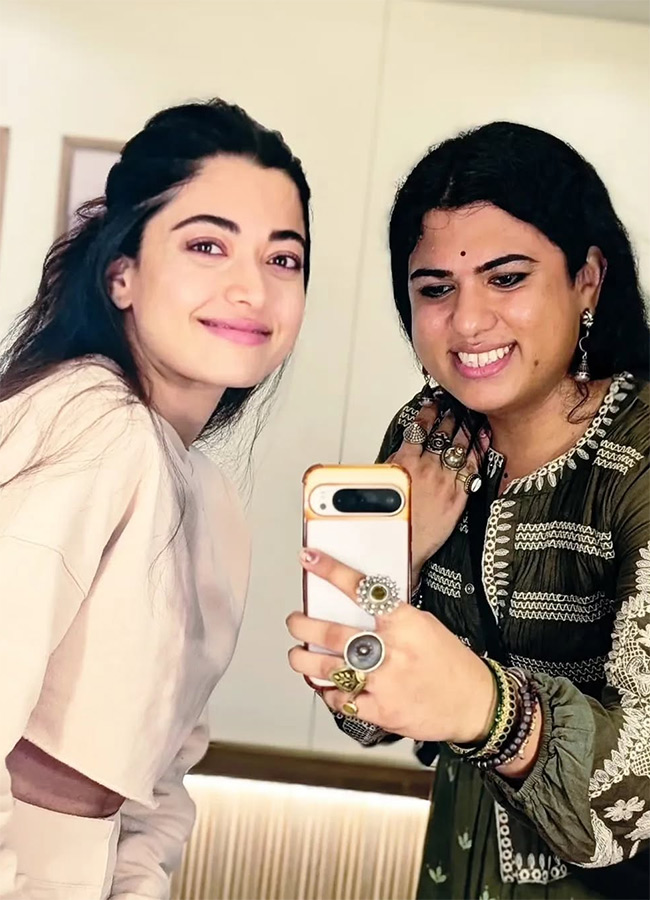 Actress Rashmika Mandanna At Thama Movie Working Stills HD17