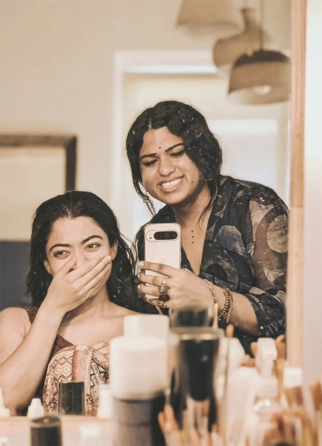 Actress Rashmika Mandanna At Thama Movie Working Stills HD3