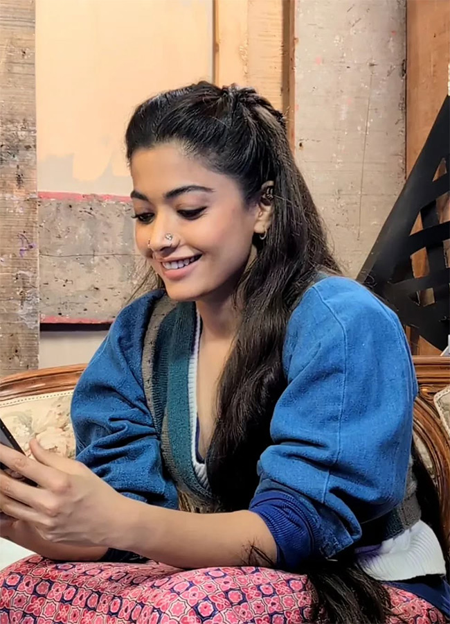Actress Rashmika Mandanna At Thama Movie Working Stills HD7