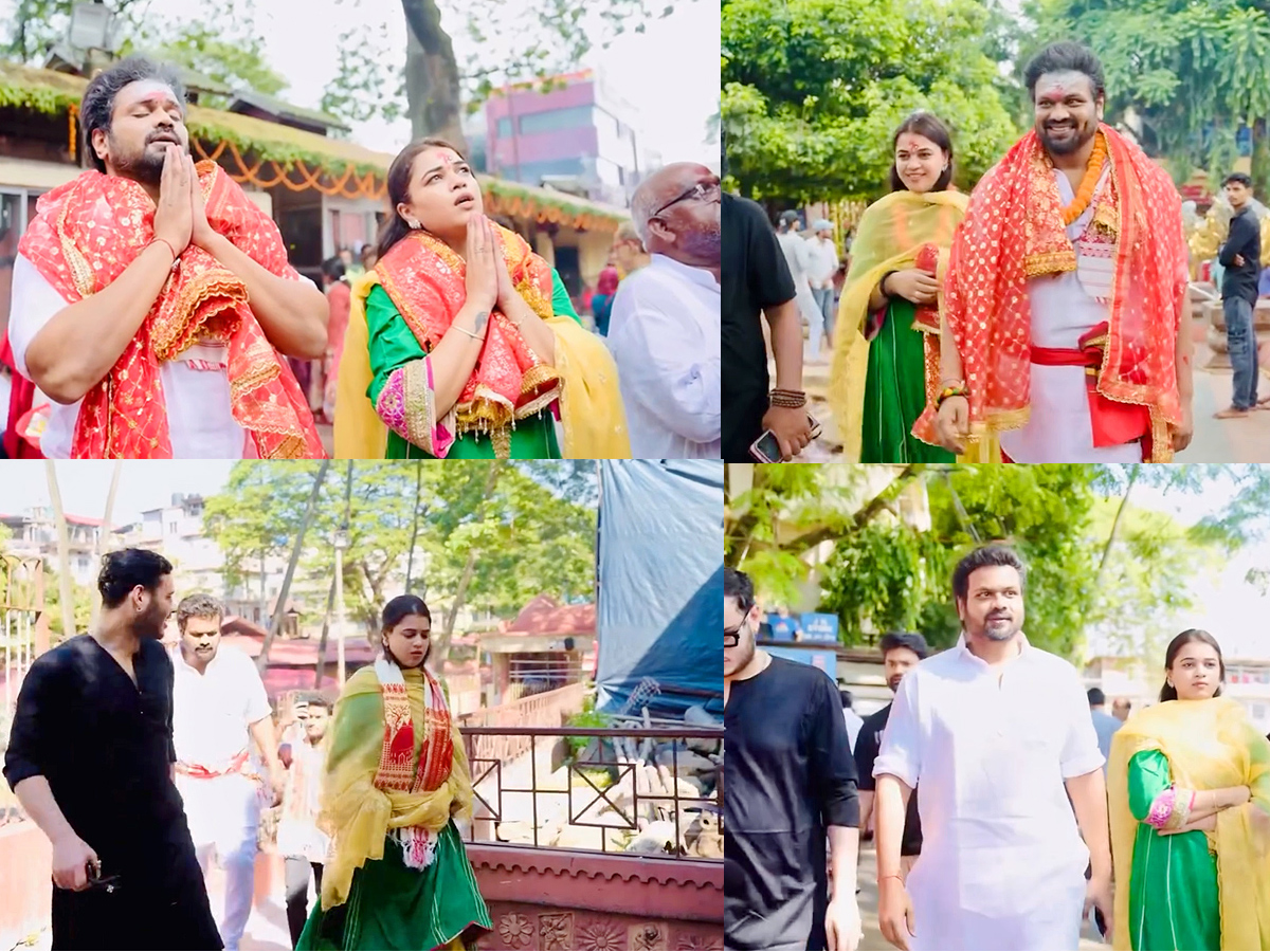 Manchu Manoj And Wife Bhuma Mounika Reddy Visits Kamakhya Devi Temple Photos1