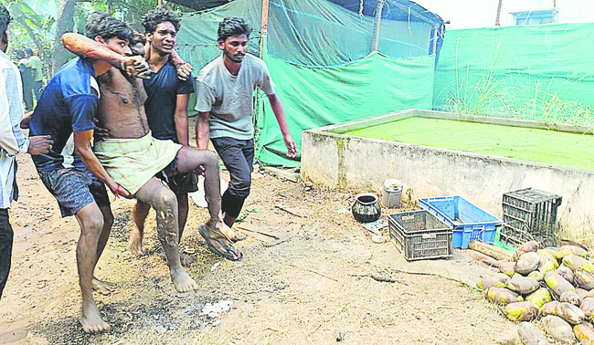 Locals carrying an injured person from the accident site2