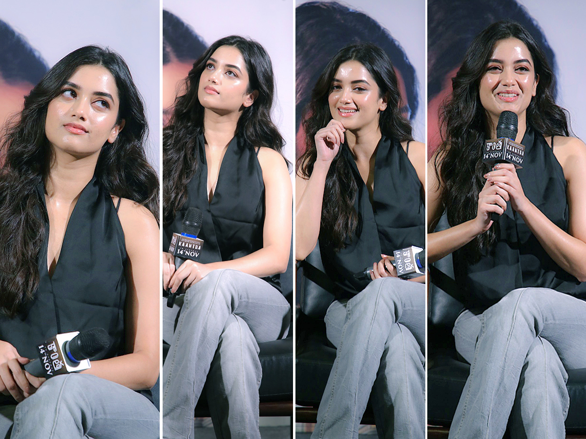 Actress Bhagyashri Borse Cute Expressions in Kaantha Success Meet1