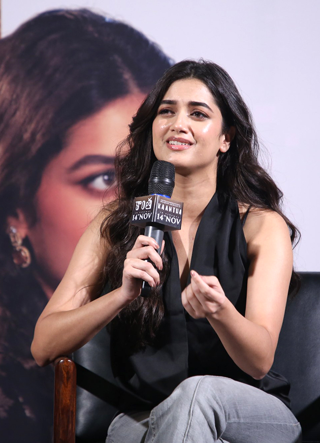 Actress Bhagyashri Borse Cute Expressions in Kaantha Success Meet13