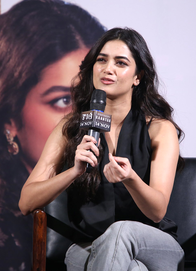 Actress Bhagyashri Borse Cute Expressions in Kaantha Success Meet14