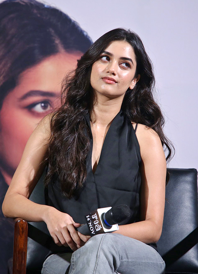 Actress Bhagyashri Borse Cute Expressions in Kaantha Success Meet7