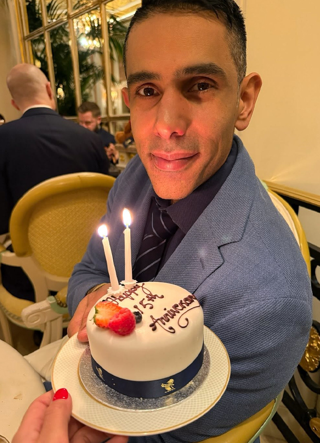 Manmadudu movie actress anshu celebrated their 15th wedding anniversary14