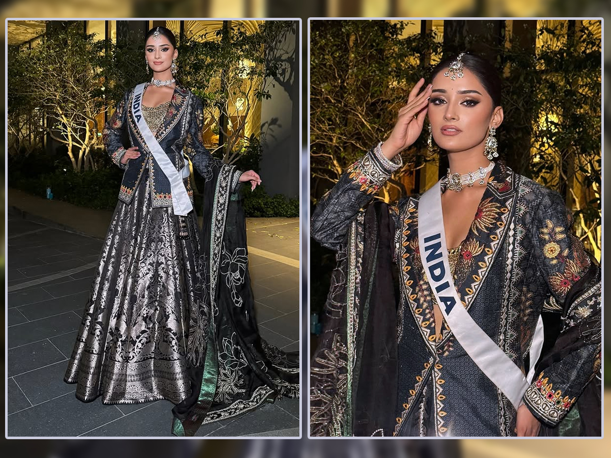 Miss India Manika Vishwakarma looks like a queen in a black lehenga..!1