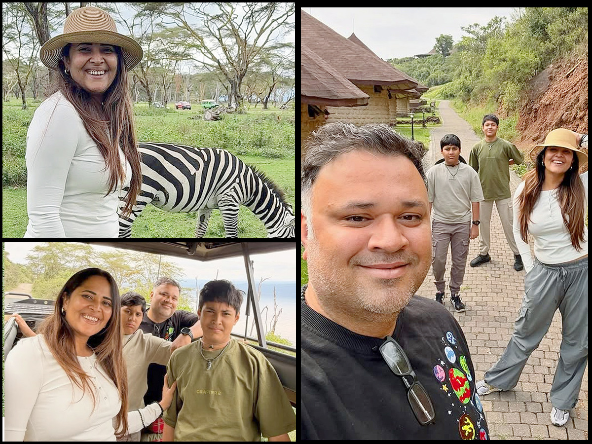 Anchor Anasuya family In Kenya Vacation Memories Photos1