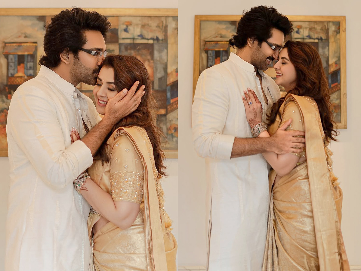 Nikki Galrani And Aadhi Cute Romantic Moments Photos1