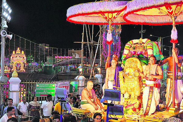 ముత్యపు‘సింహా’సనాన.. మంగళ దాయని 
1