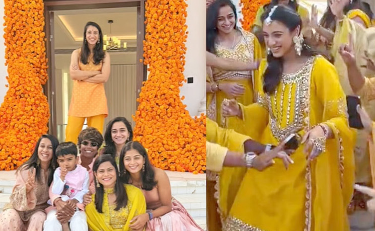 Smriti Mandhana Looks Gorgeous At Haldi Ceremony Photos8