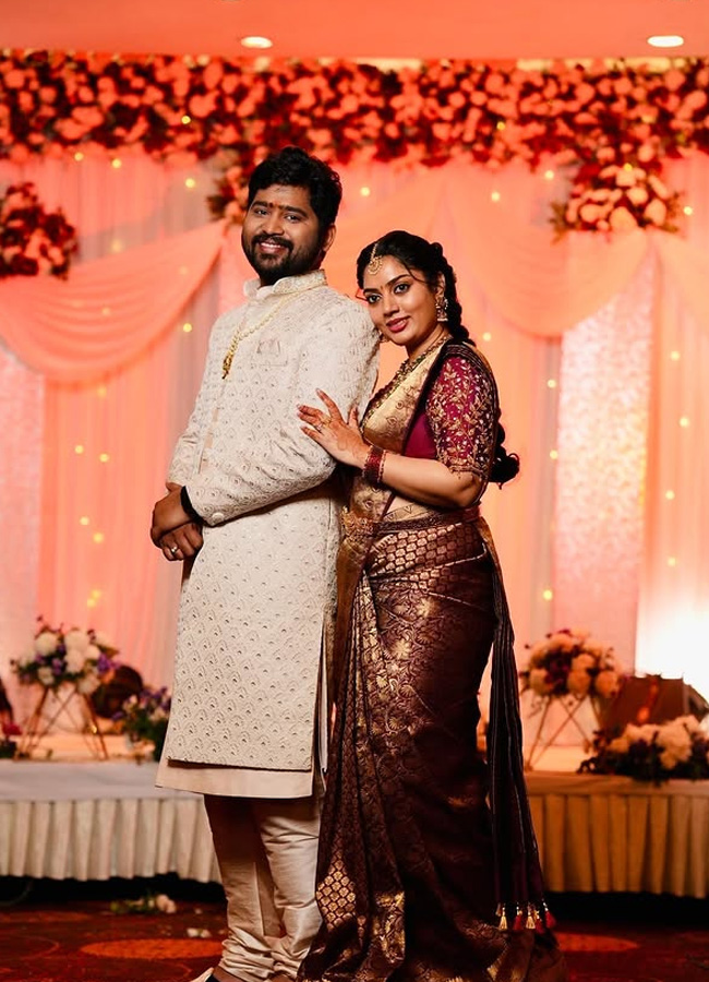 Telugu serial actress's engagement with her boyfriend (Photos)12