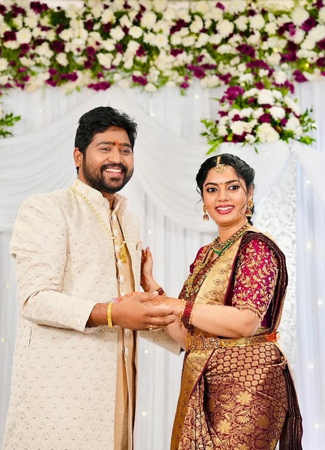 Telugu serial actress's engagement with her boyfriend (Photos)13