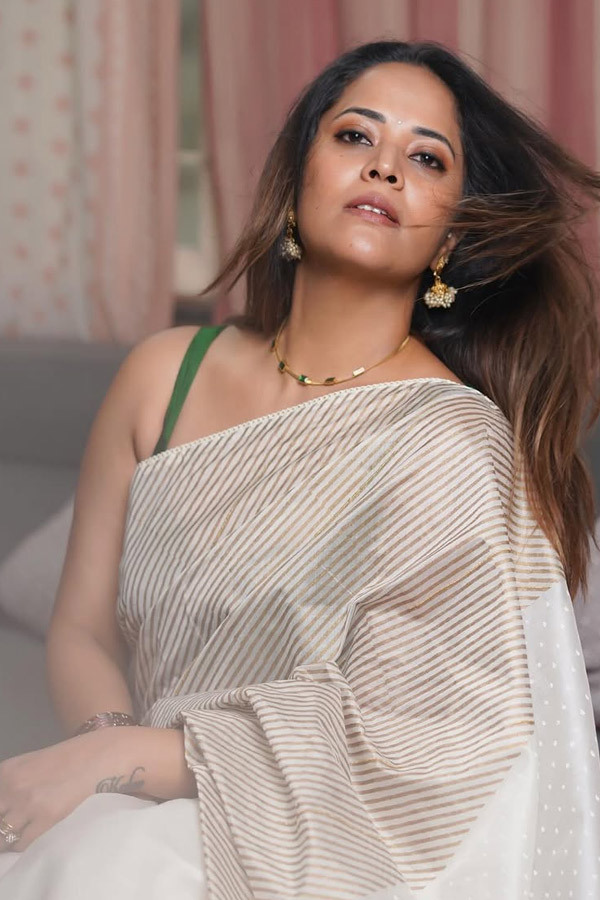 Anasuya Bharadwaj Beautiful Looks In Saree Photos2