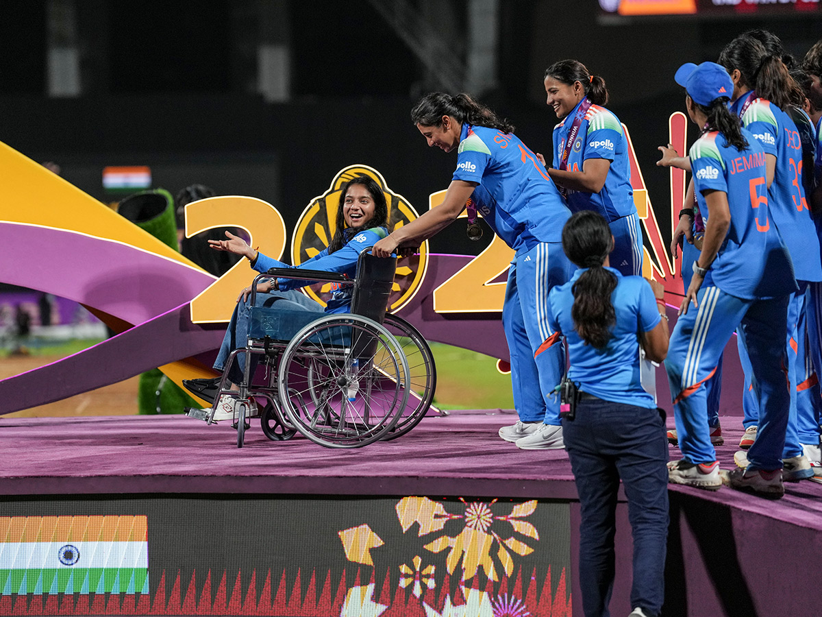  ICC Womens World Cup Final Celebrate with the Trophy Ceremony Photos13