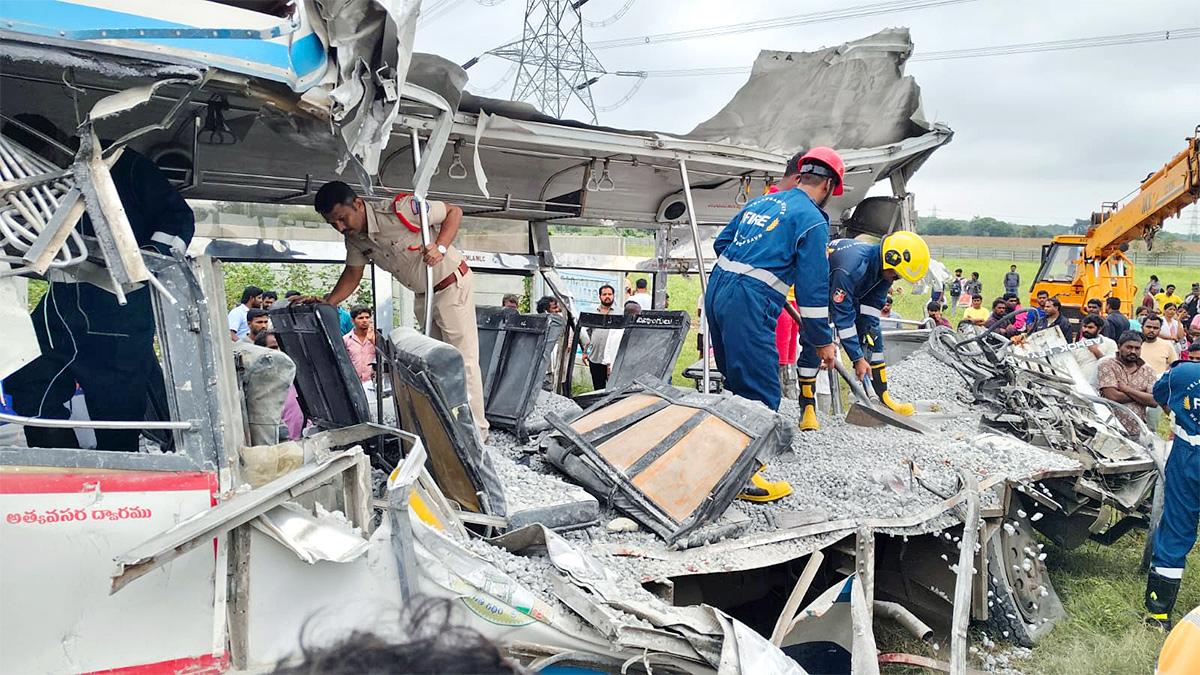 Telangana : Chevella Bus Accident Photos2