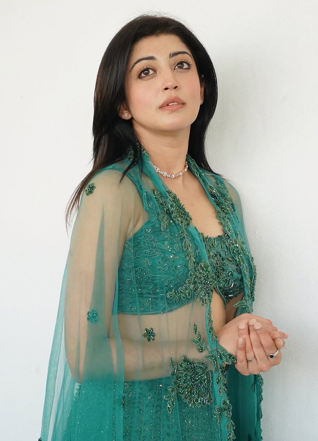 telugu actress Pranitha shines in a green lehenga 6