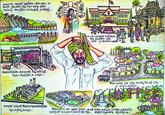 చిత్రకళతో సీఎంకు శుభాకాంక్షలు 2