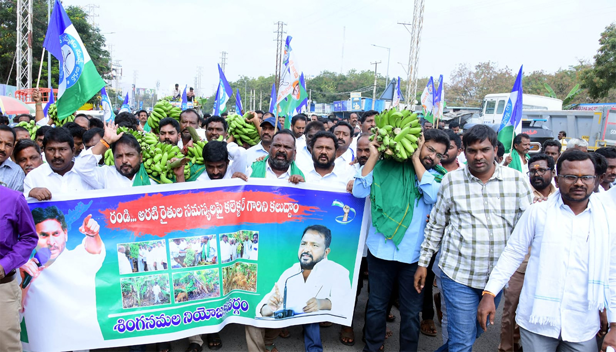 Banana Farmers Huge Protest Against Chandrababu Govt At Anantapur15