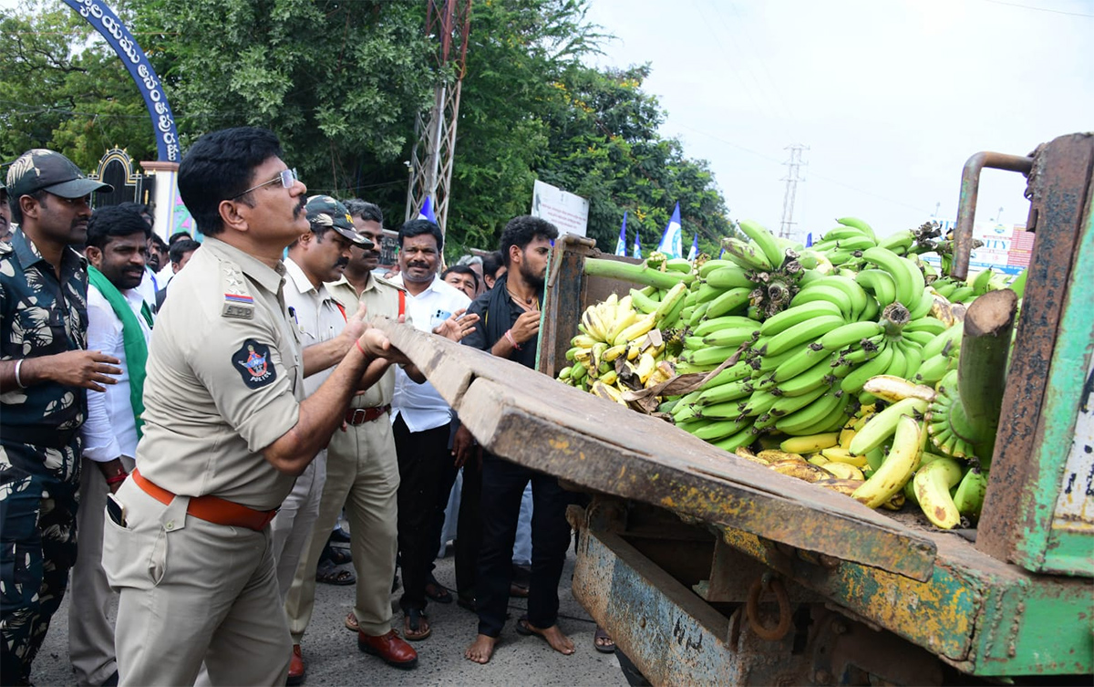 Banana Farmers Huge Protest Against Chandrababu Govt At Anantapur5