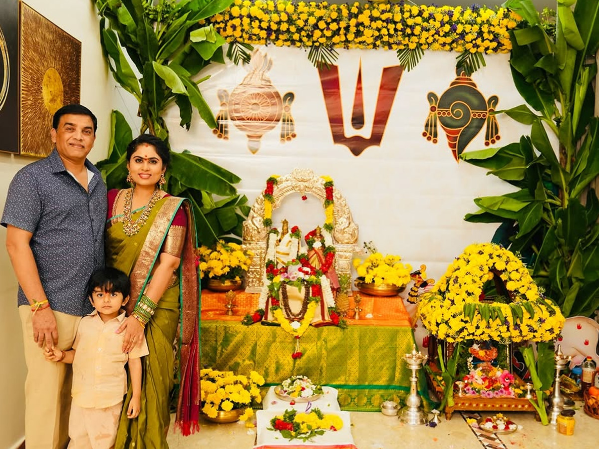 Producer Dil Raju performs special pujas with His wife Photos18