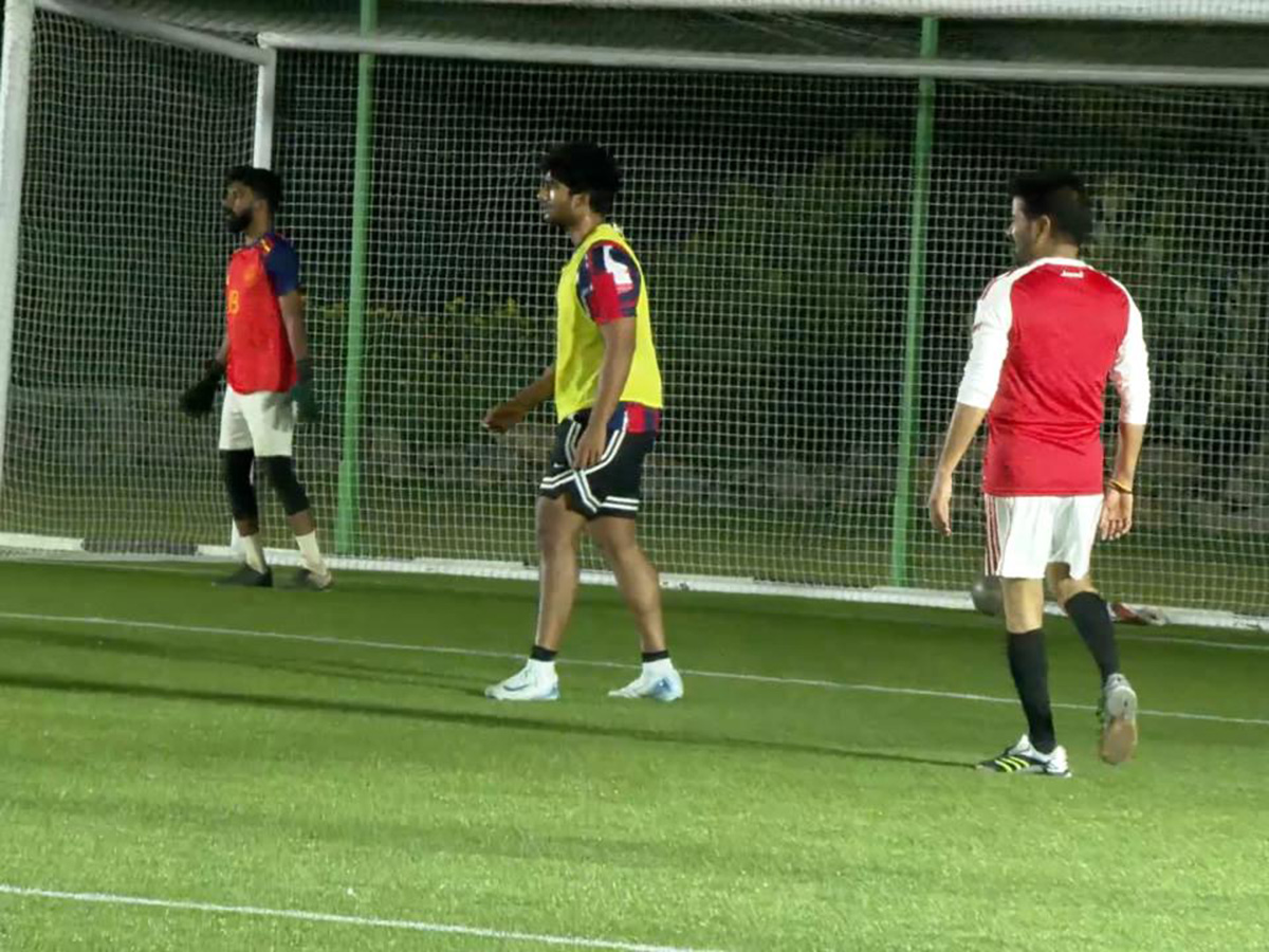 CM Revanth Reddy Practices Football To Face Messi in Hyderabad11