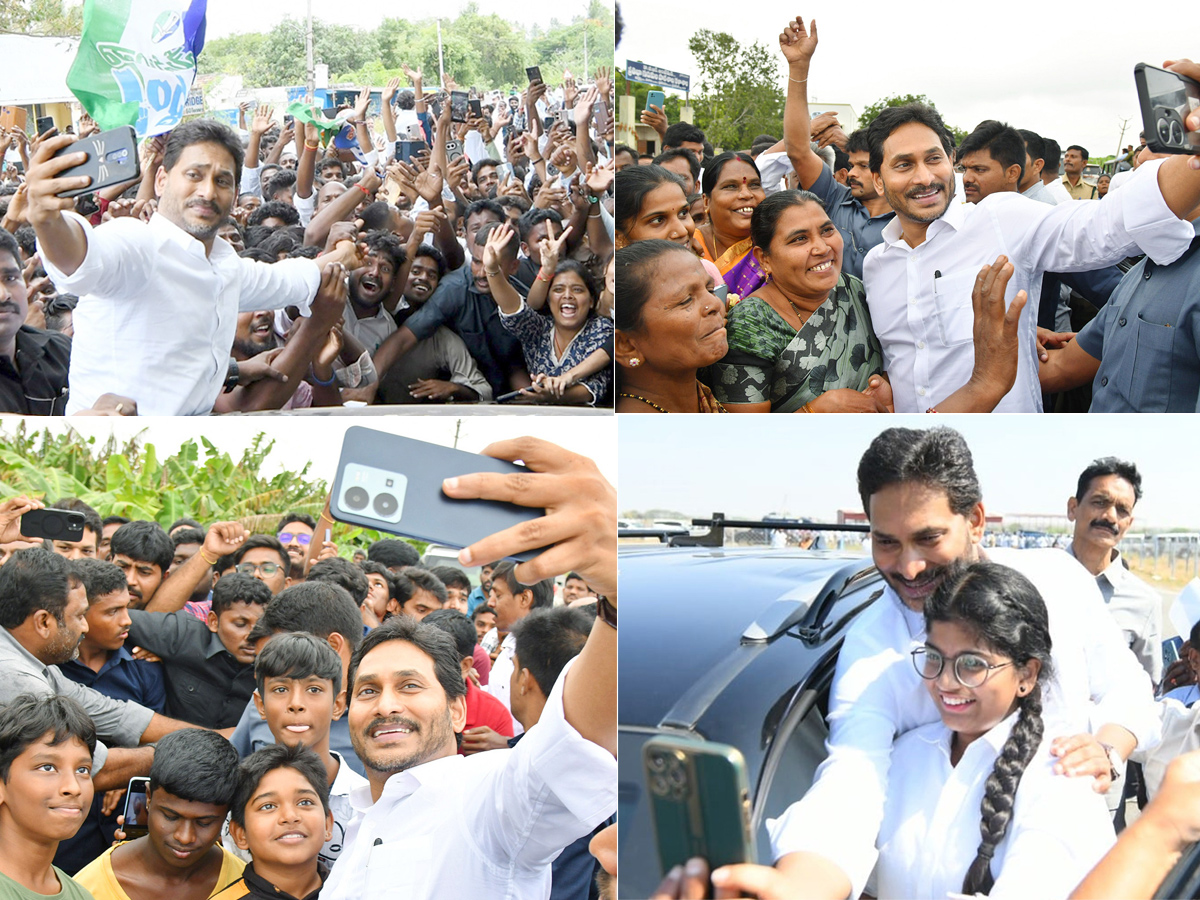 YS Jagan selfie with the crowd of fans Photos1