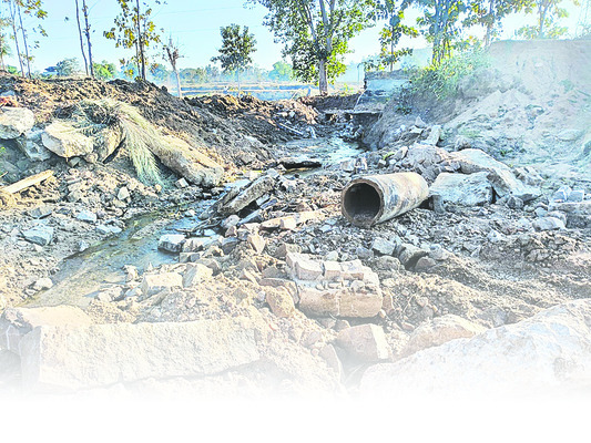 తెగిన చెరువు, కట్టు కాల్వలకు మరమ్మతులు కరువు1