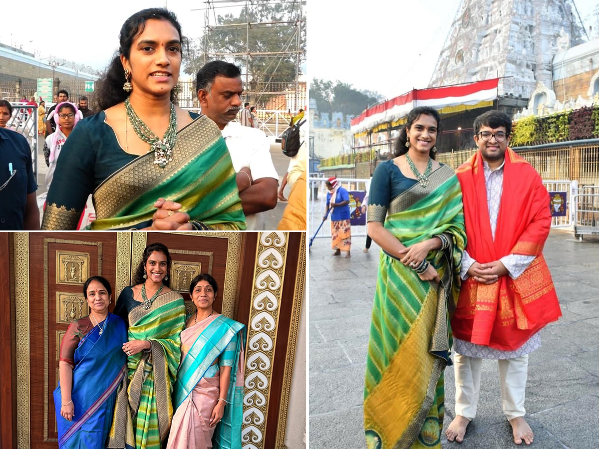 PV Sindhu, Her Husband Venkata Datta Sai Visit Tirumala Temple1