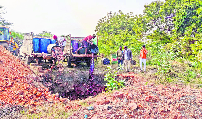 చికెన్‌ వ్యర్థాలు  తరలిస్తుండగా..1