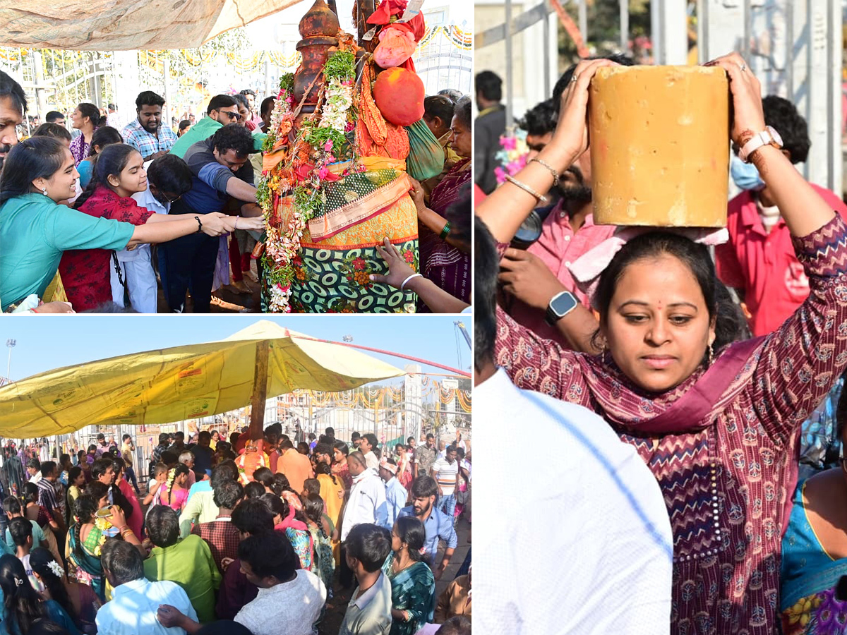 Huge Crowd At Medaram Sammakka Sarakka Temple1