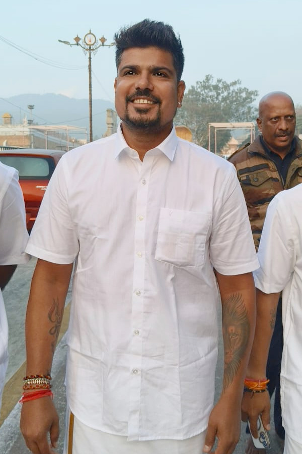 Indian cricket player Karn Sharma Visit Tirumala Photos3