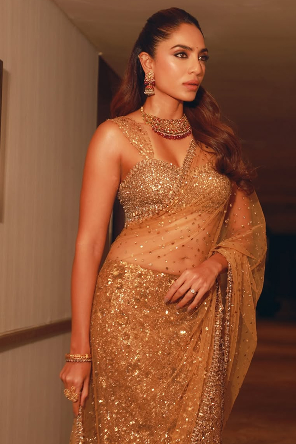 Sobhita Dhulipala Steps Out In Shimmering Gold Saree Photos3