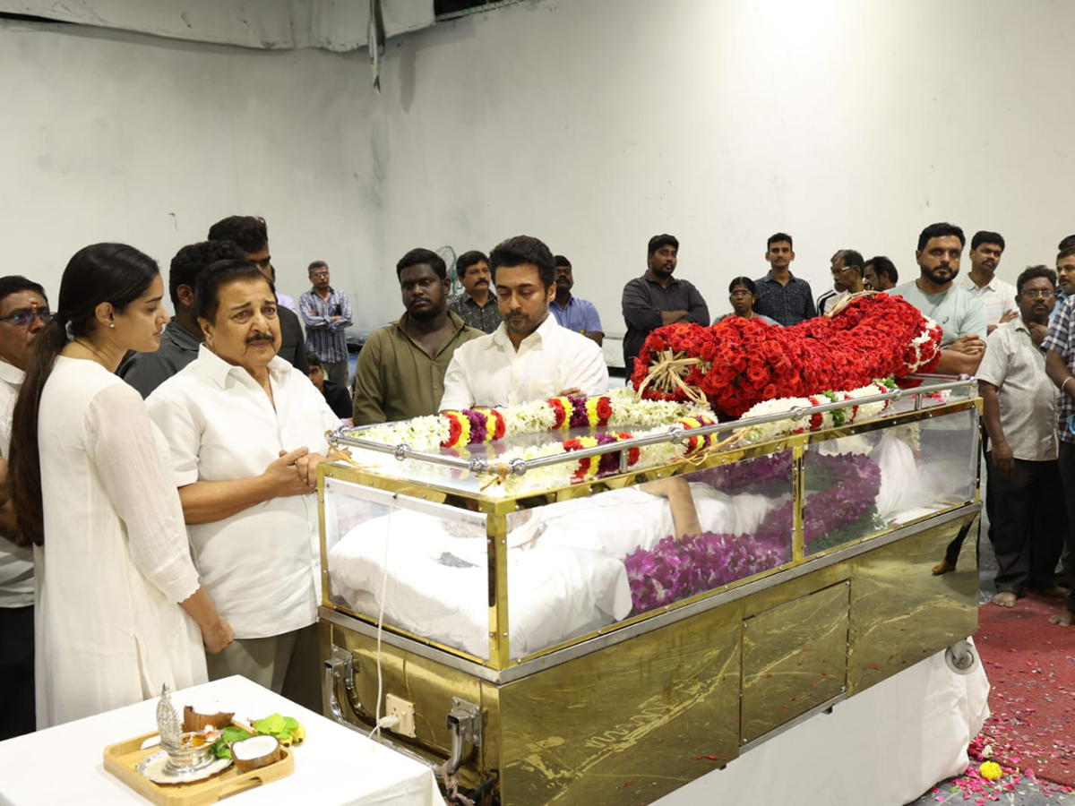 Rajinikanth And Suriya Vishal and more pay homage to AVM Saravanan9