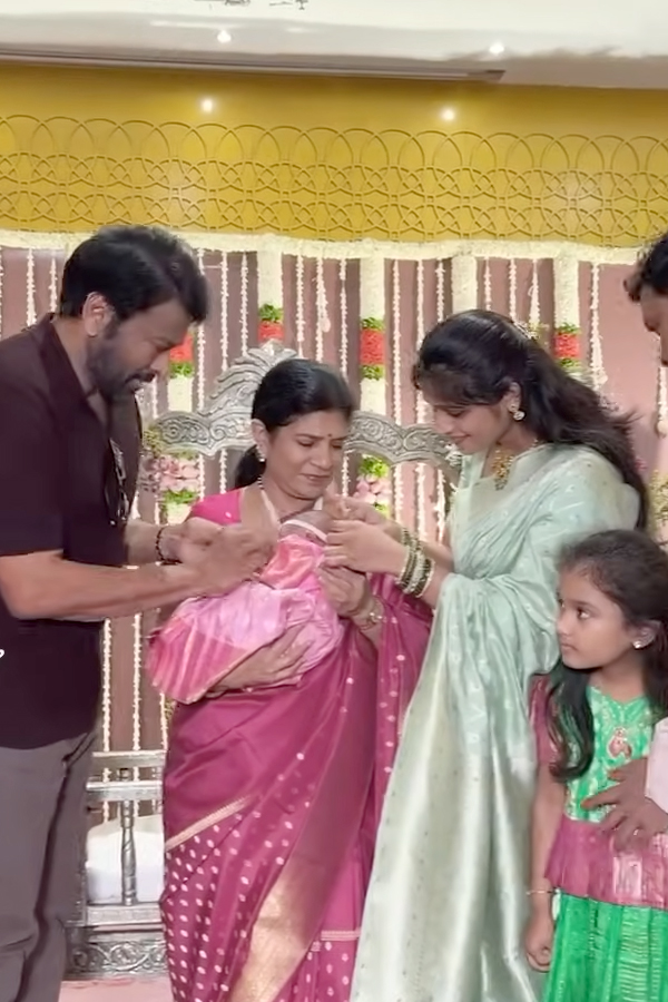 Megastar Chiranjeevi And Surekha Attend His Manager Swamynath Daughter Naming Ceremony Photos5