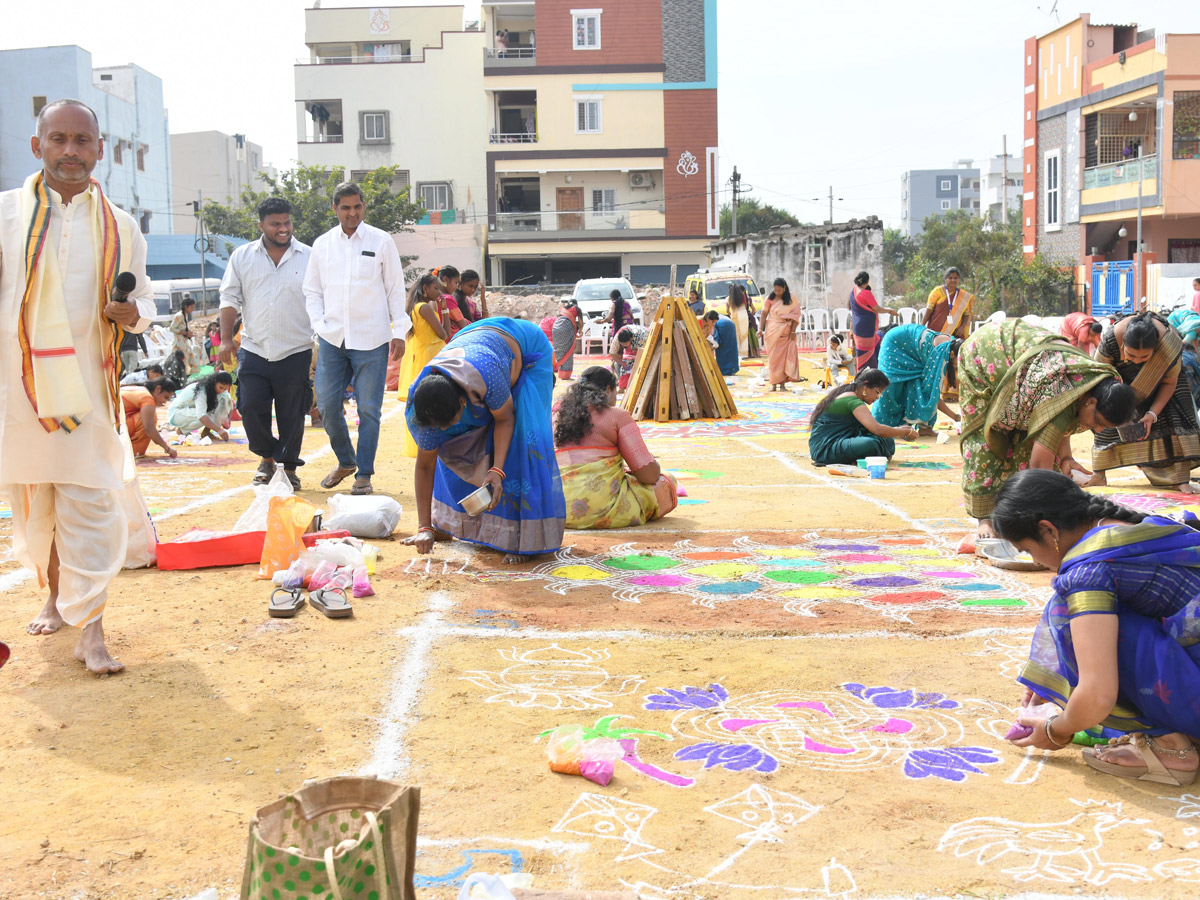 Rangoli Competition At Sri SPR Global School At Gajularamaram Photos11