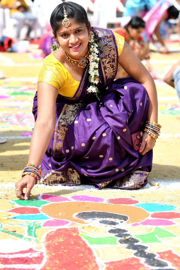 Rangoli Competition At Sri SPR Global School At Gajularamaram Photos13