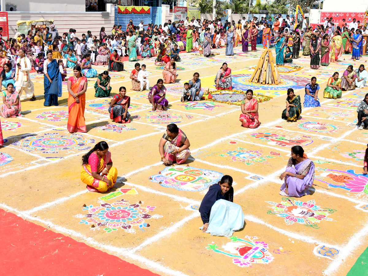 Rangoli Competition At Sri SPR Global School At Gajularamaram Photos21