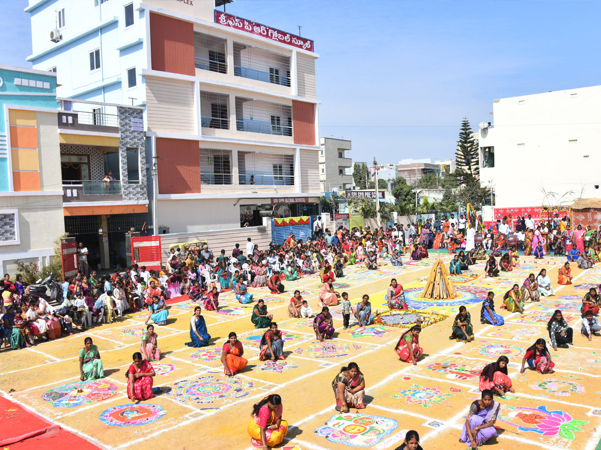 Rangoli Competition At Sri SPR Global School At Gajularamaram Photos22