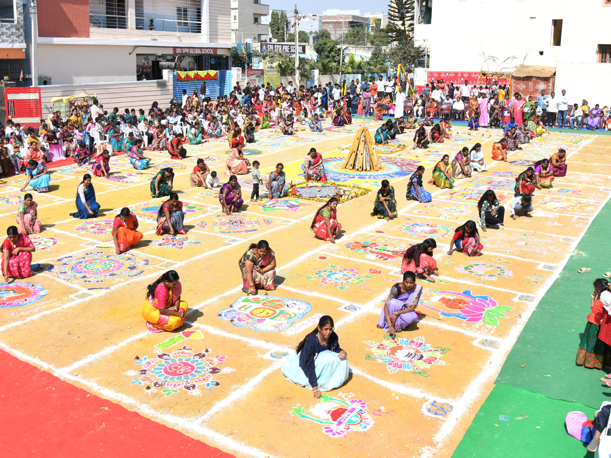 Rangoli Competition At Sri SPR Global School At Gajularamaram Photos23