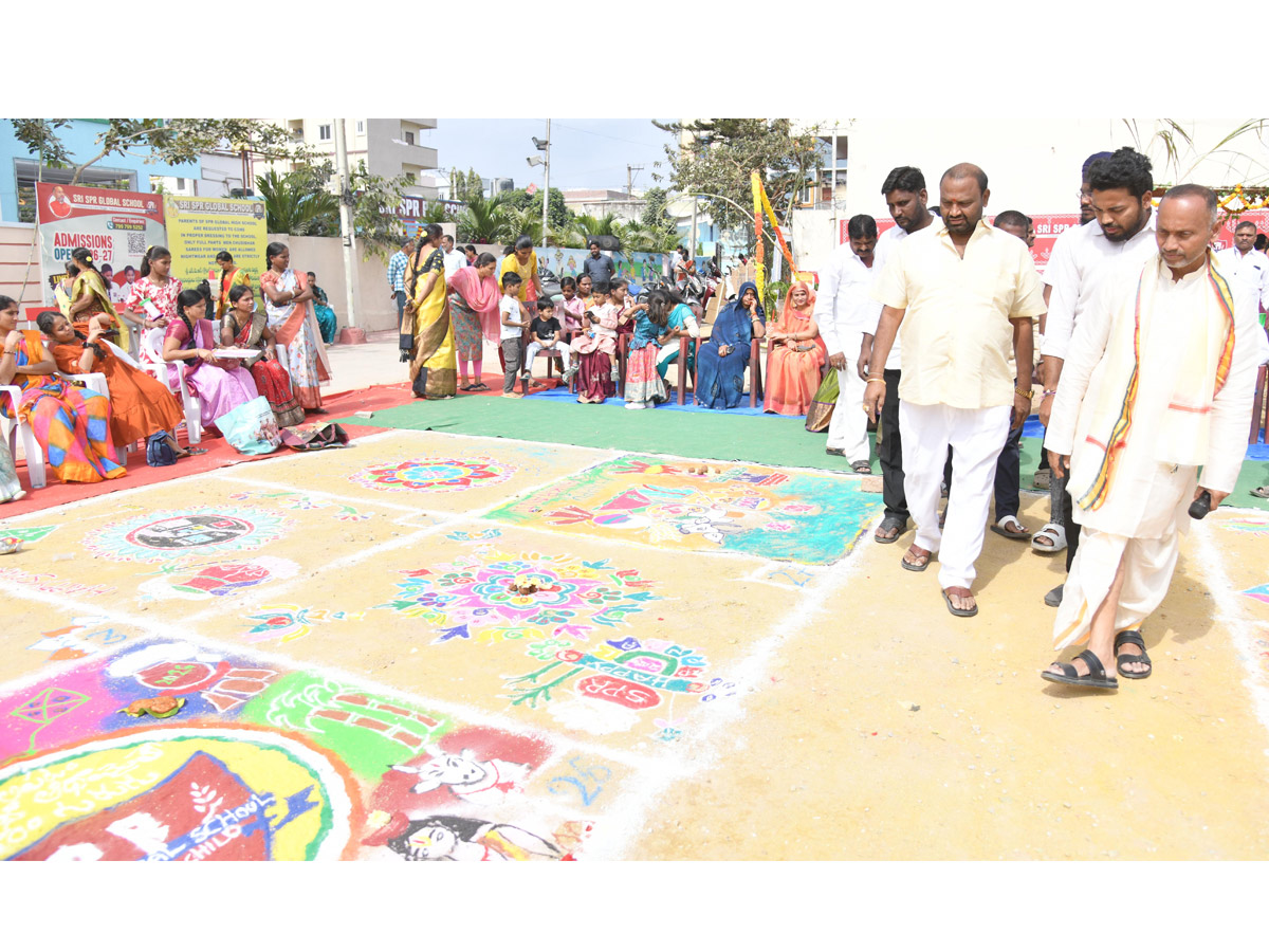 Rangoli Competition At Sri SPR Global School At Gajularamaram Photos38