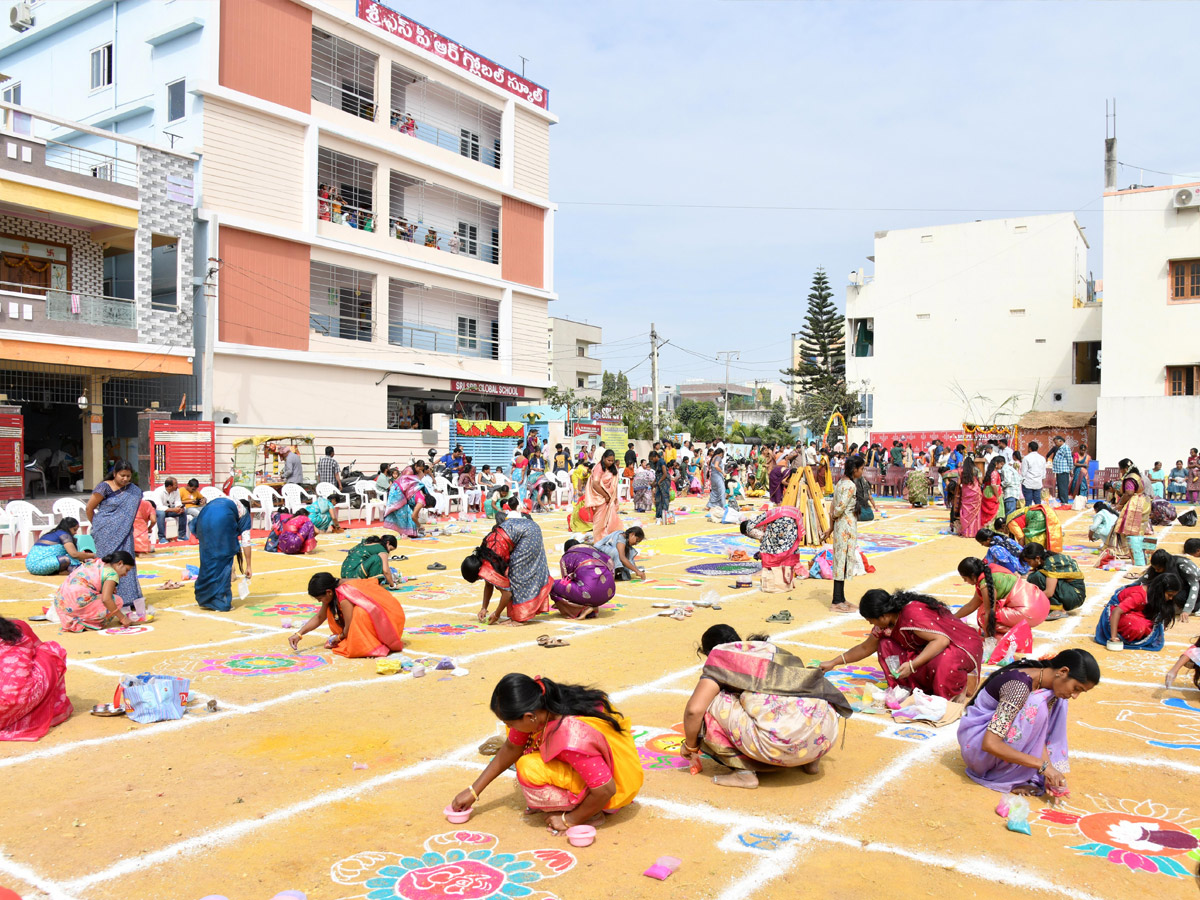 Rangoli Competition At Sri SPR Global School At Gajularamaram Photos10