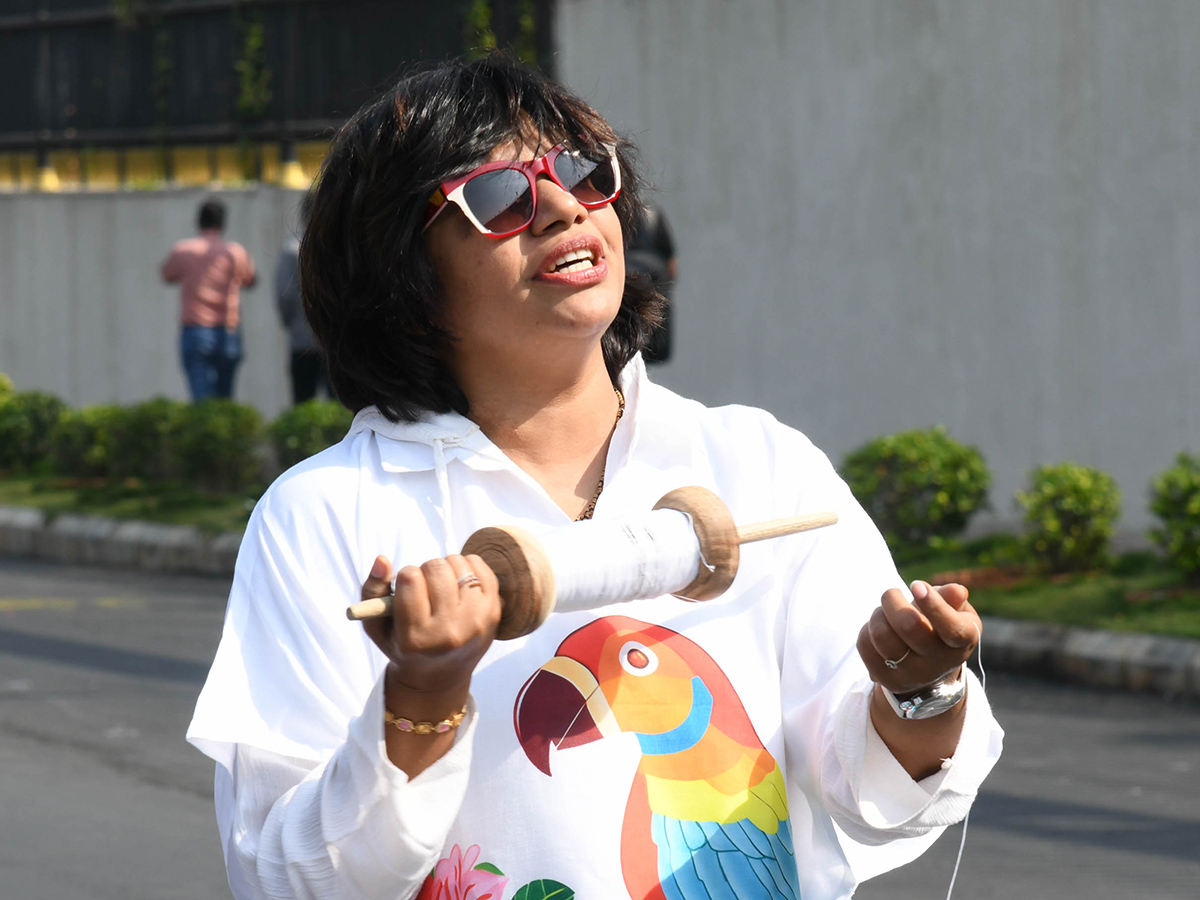 Telangana Secretariat employees fly kites during a pre Sankranti13