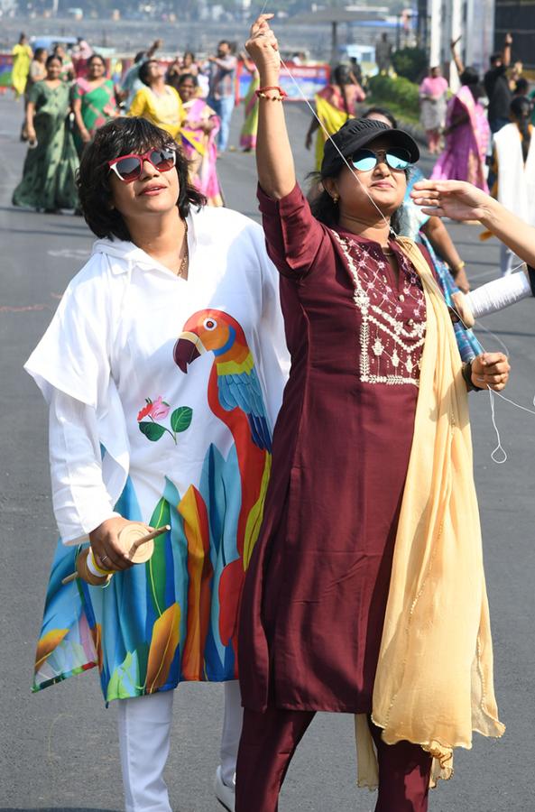 Telangana Secretariat employees fly kites during a pre Sankranti16